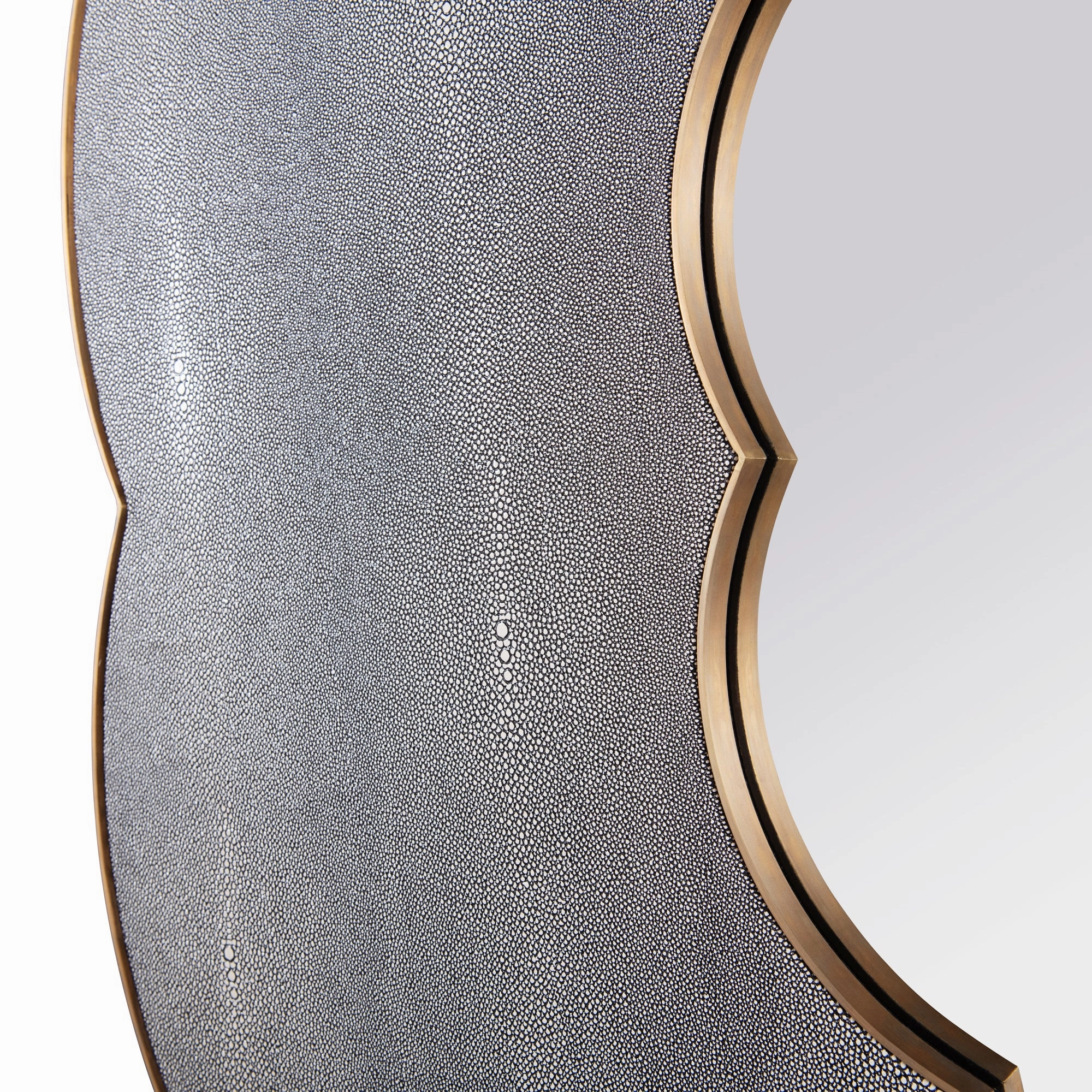 Scallop 453MI54A 54-in Wall Mirror - Gray Shagreen/Weathered Brass