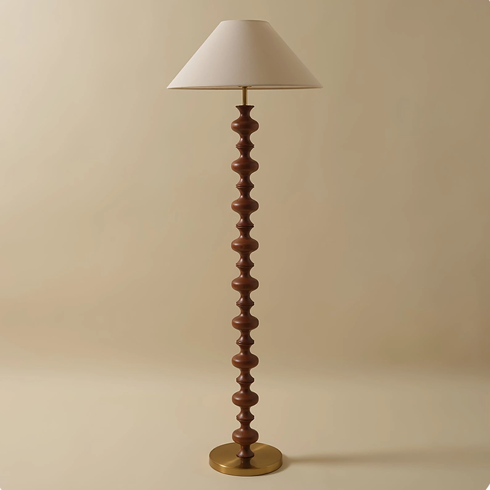 Sculpted Rhythm Wood Floor Lamp