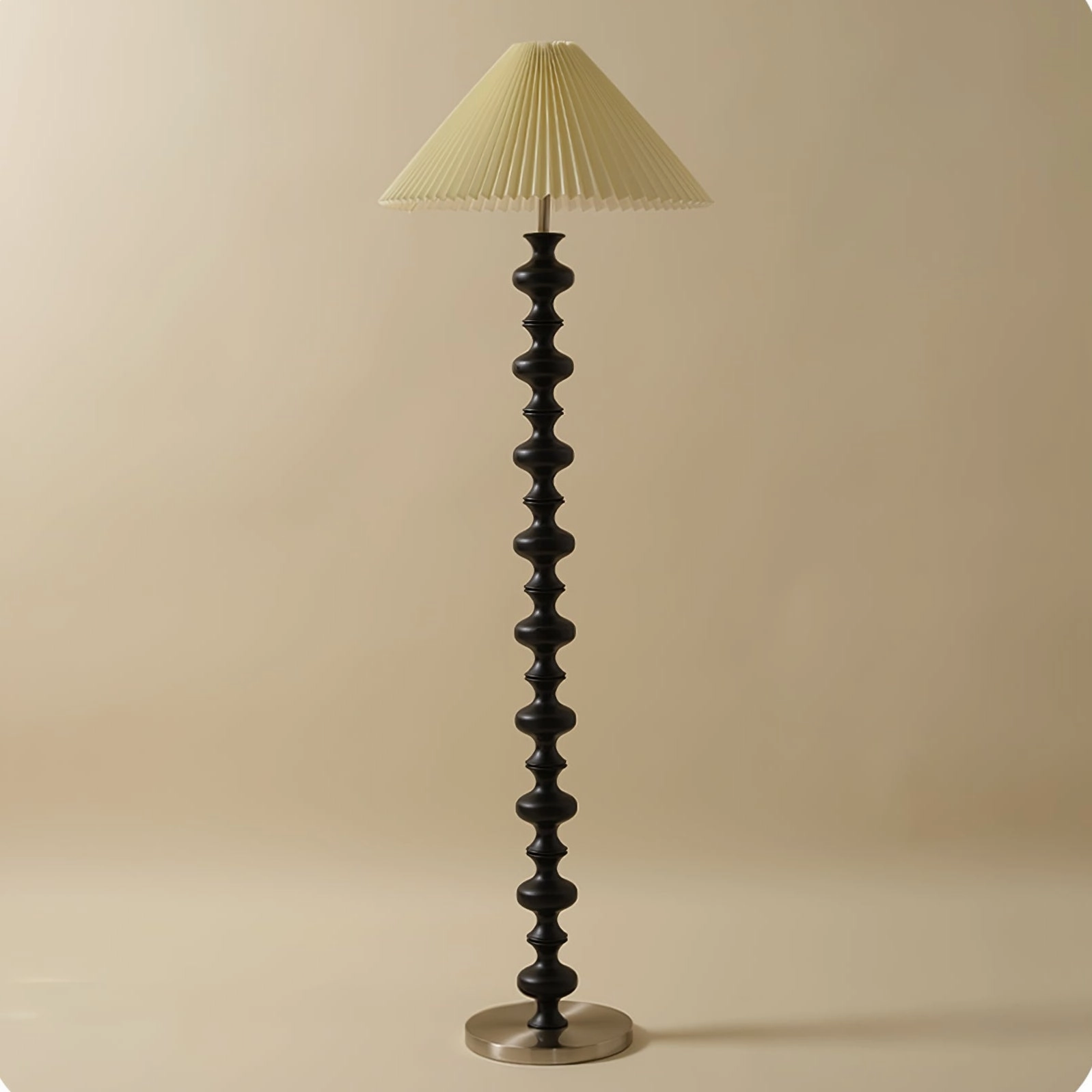 Sculpted Rhythm Wood Floor Lamp