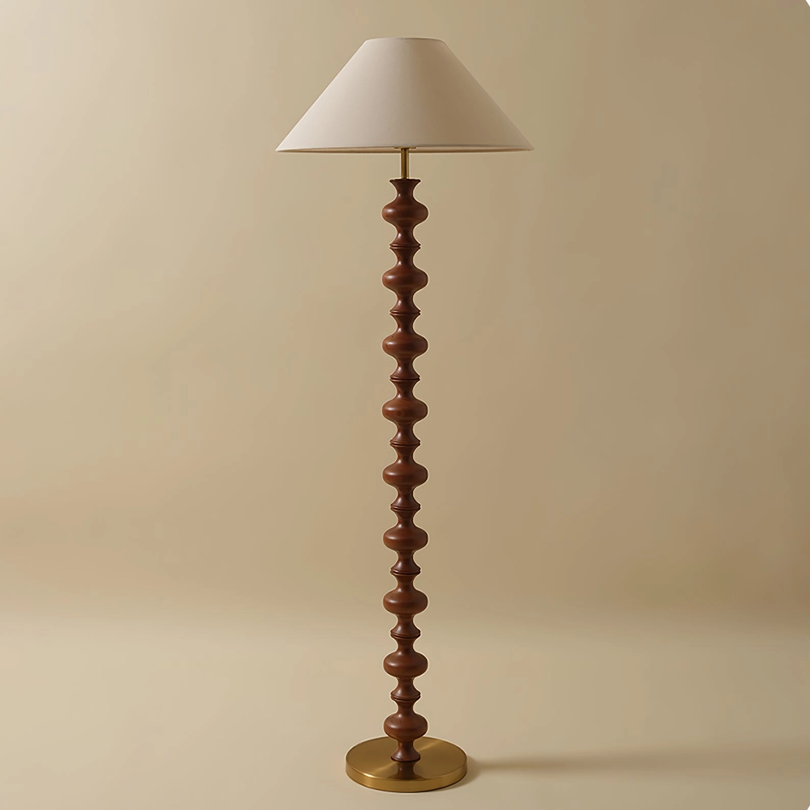 Sculpted Rhythm Wood Floor Lamp