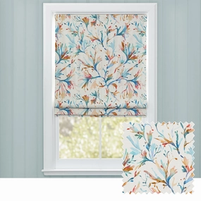 Seaweed Printed Cotton Made to Measure Roman Blinds Cobaltbedding sets ,throw blankets 