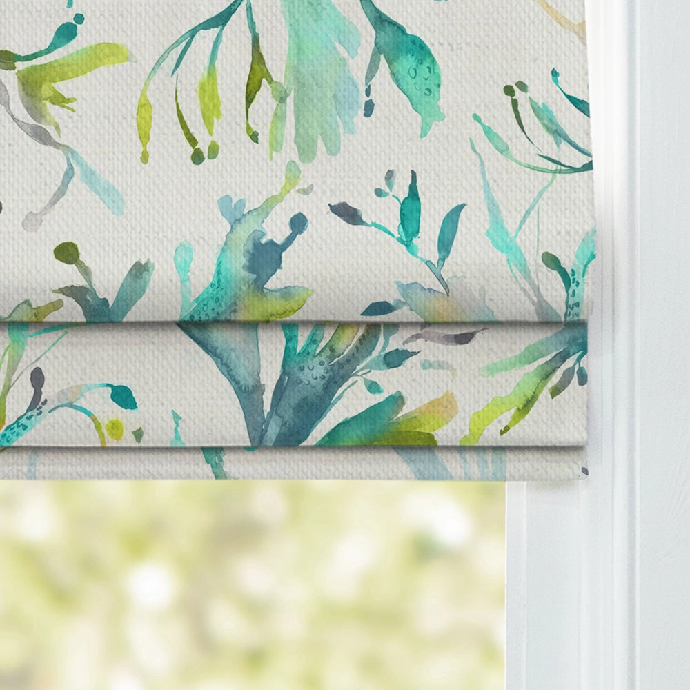 Seaweed Printed Cotton Made to Measure Roman Blinds Kelpie