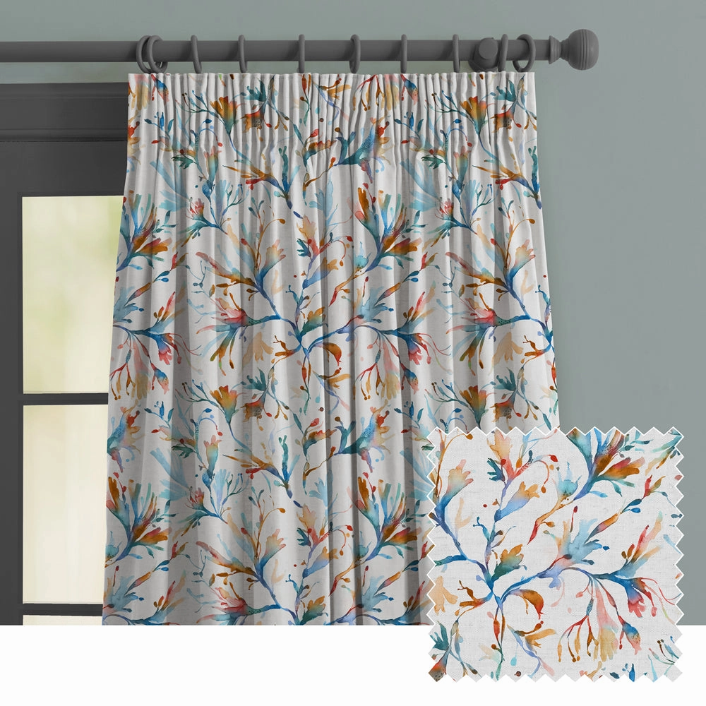 Seaweed Printed Made to Measure Curtains Cobaltbedding sets ,throw blankets 