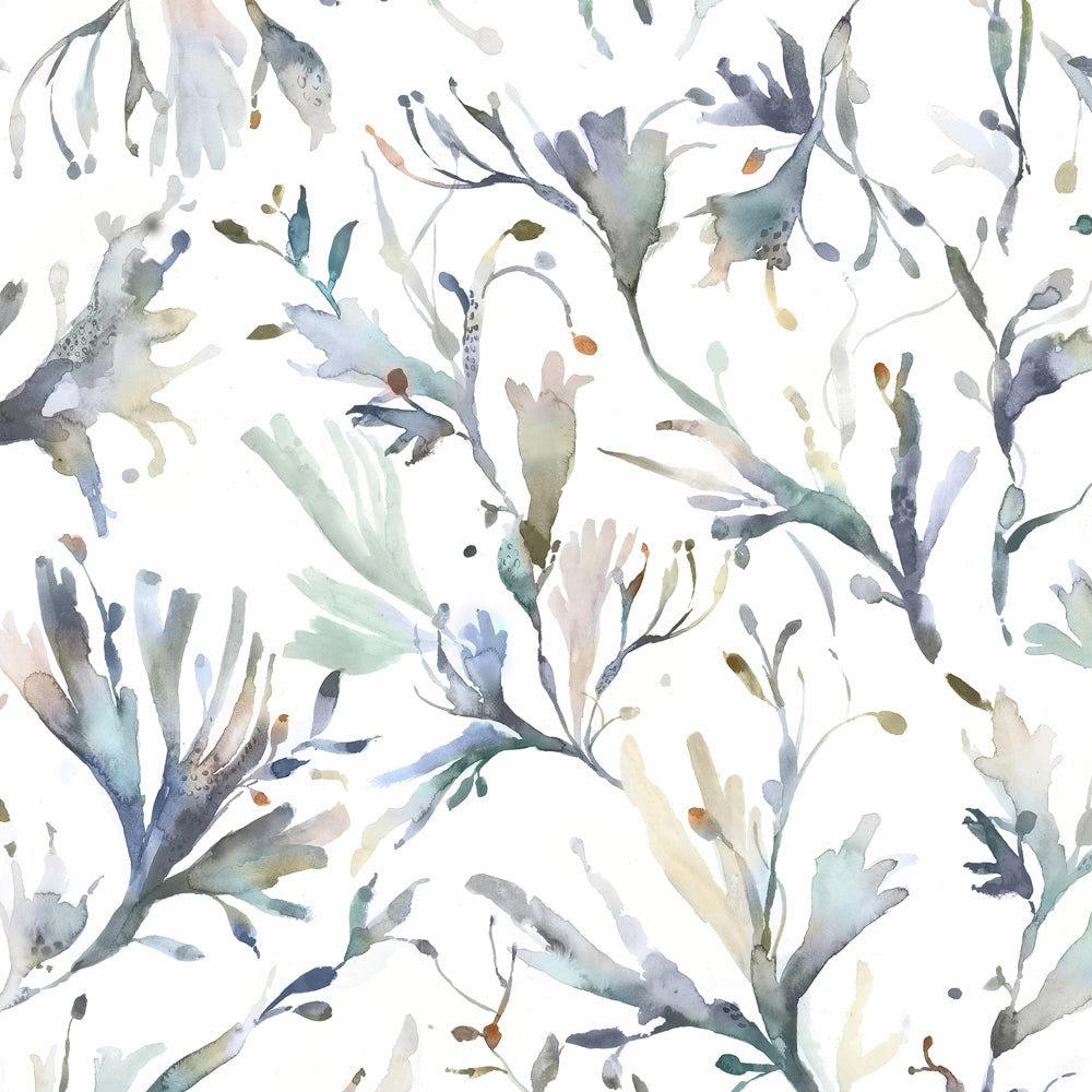 Seaweed Printed Made to Measure Curtains Slate