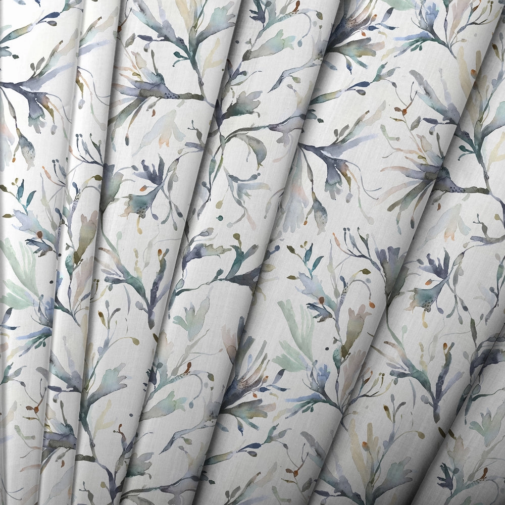 Seaweed Printed Made to Measure Curtains Slate