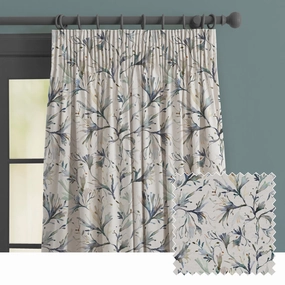 Seaweed Printed Made to Measure Curtains Slatebedding sets ,throw blankets 