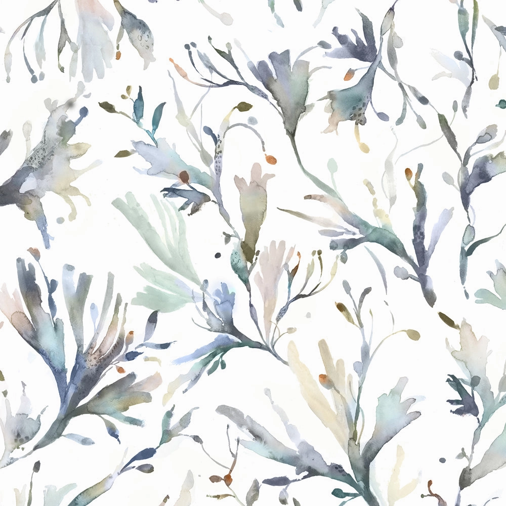 Seaweed Printed Made to Measure Curtains Slate