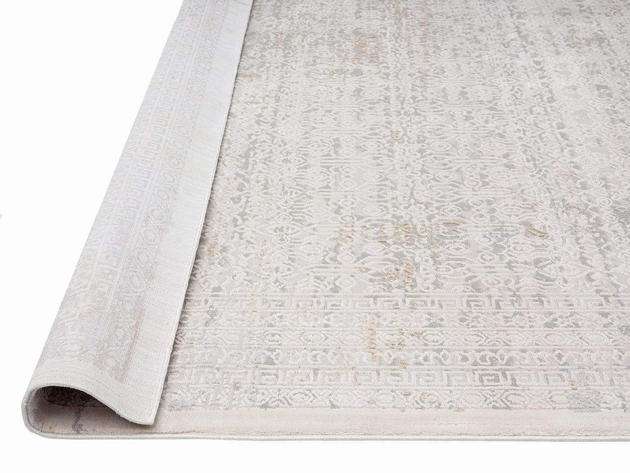 Seda Cream Ivory And Grey Traditional Floral Rug