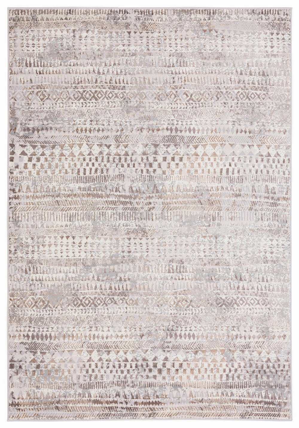 Selma Brown Grey And Ivory Distressed Tribal Rug *NO RETURNS UNLESS FAULTYmodern color block patchwork rug