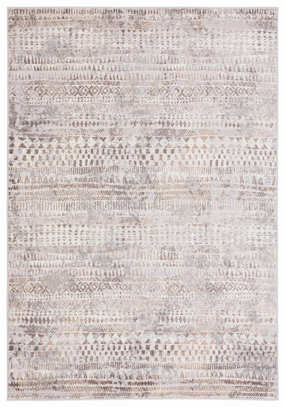Selma Brown Grey And Ivory Distressed Tribal Rug *NO RETURNS UNLESS FAULTYmodern color block patchwork rug