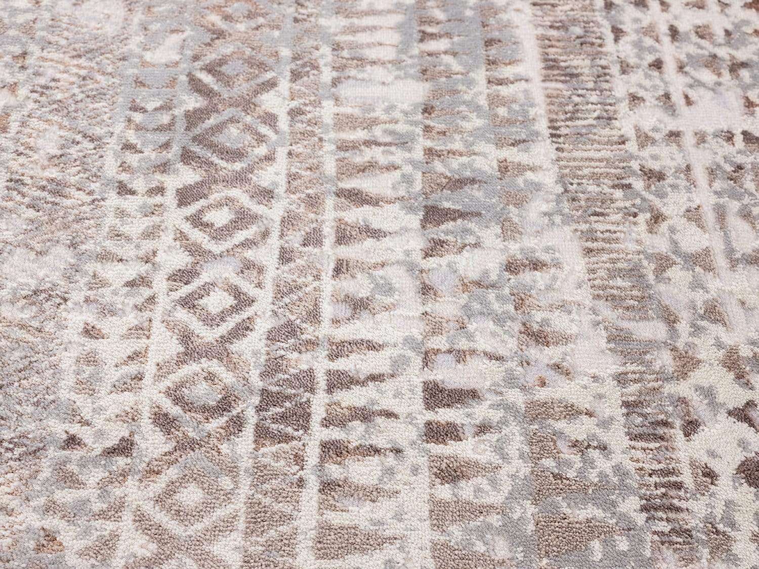 Selma Brown Grey And Ivory Distressed Tribal Rug *NO RETURNS UNLESS FAULTY