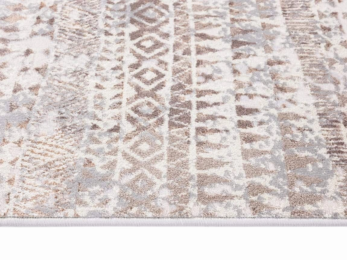 Selma Brown Grey And Ivory Distressed Tribal Rug *NO RETURNS UNLESS FAULTY