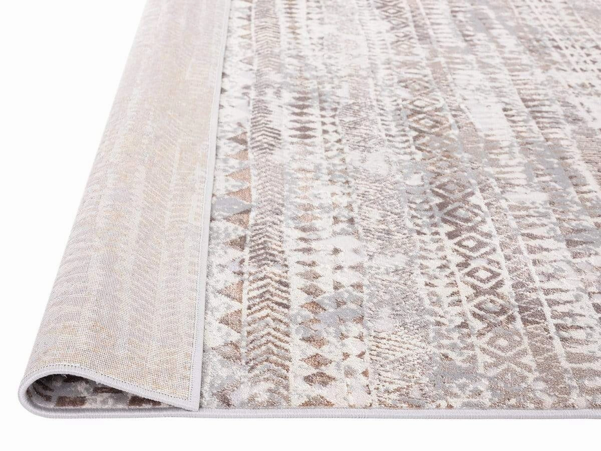 Selma Brown Grey And Ivory Distressed Tribal Rug *NO RETURNS UNLESS FAULTY
