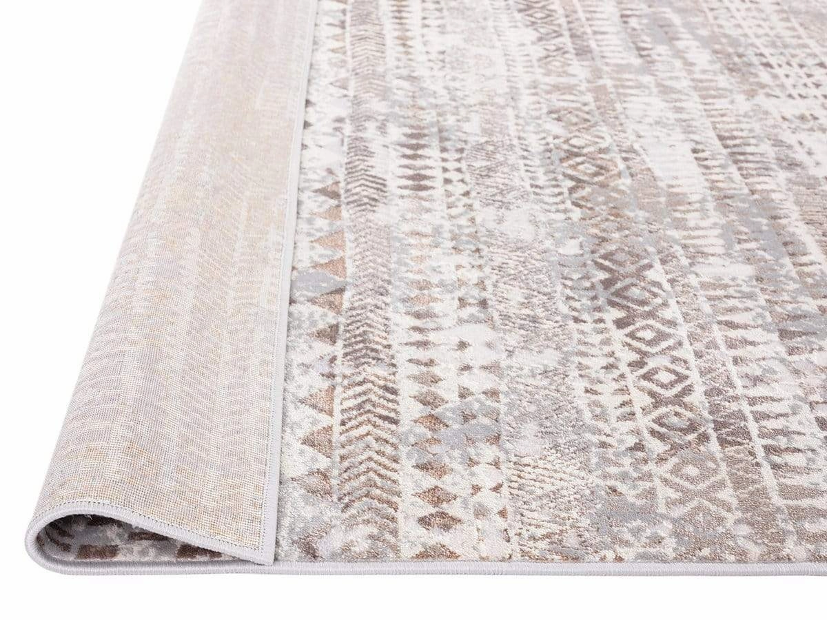 Selma Brown Grey And Ivory Distressed Tribal Rug *NO RETURNS UNLESS FAULTY