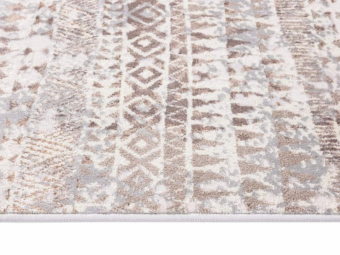 Selma Brown Grey And Ivory Distressed Tribal Rug *NO RETURNS UNLESS FAULTY