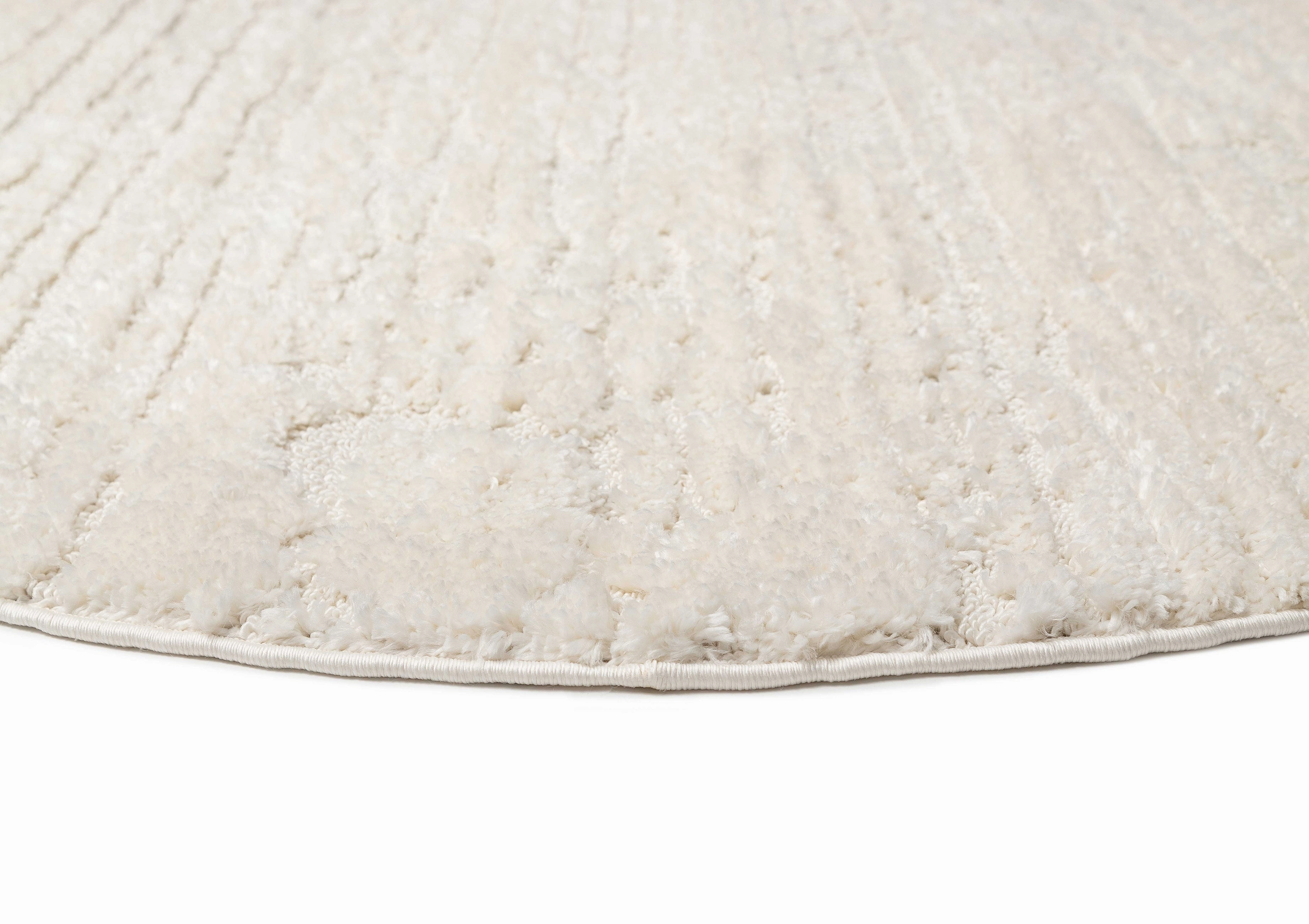Serena Ivory Cream Textured Round Rug