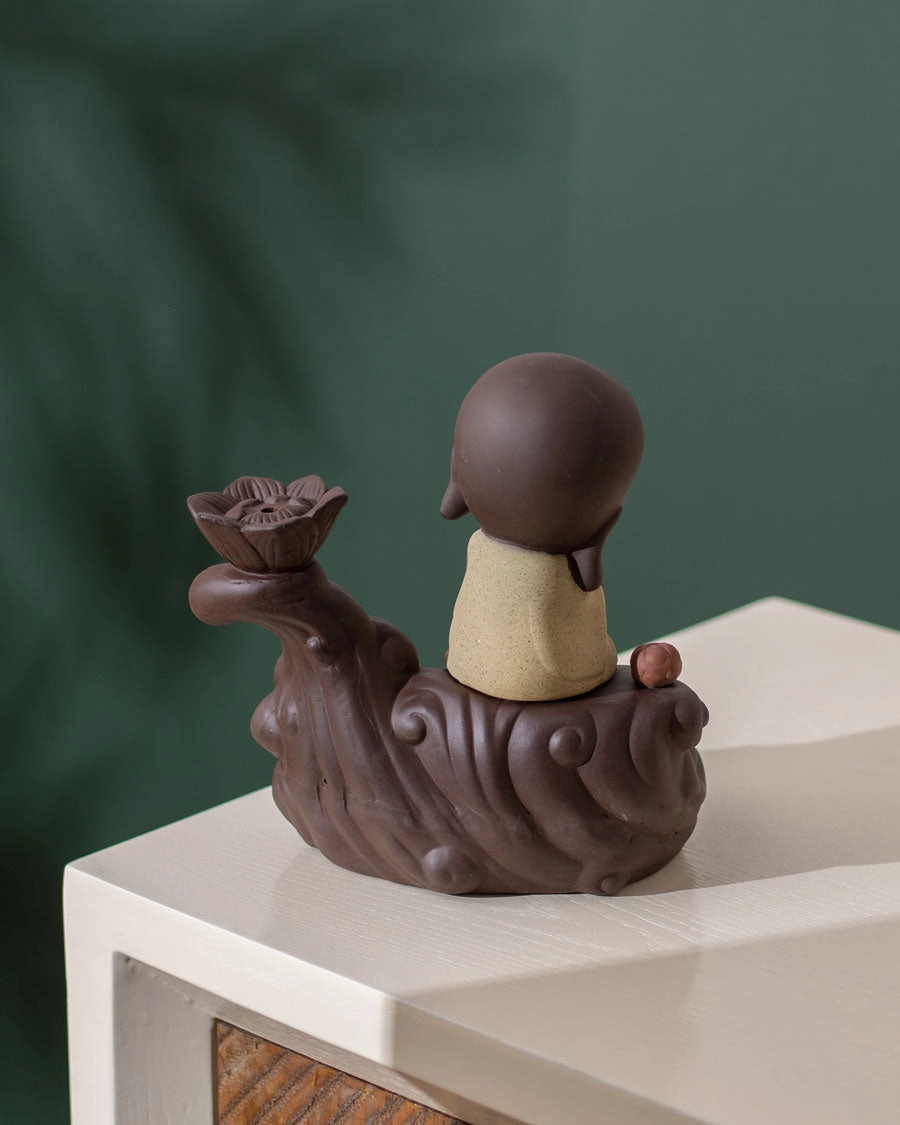 Serene Monk Waterfall Backflow Incense Burner