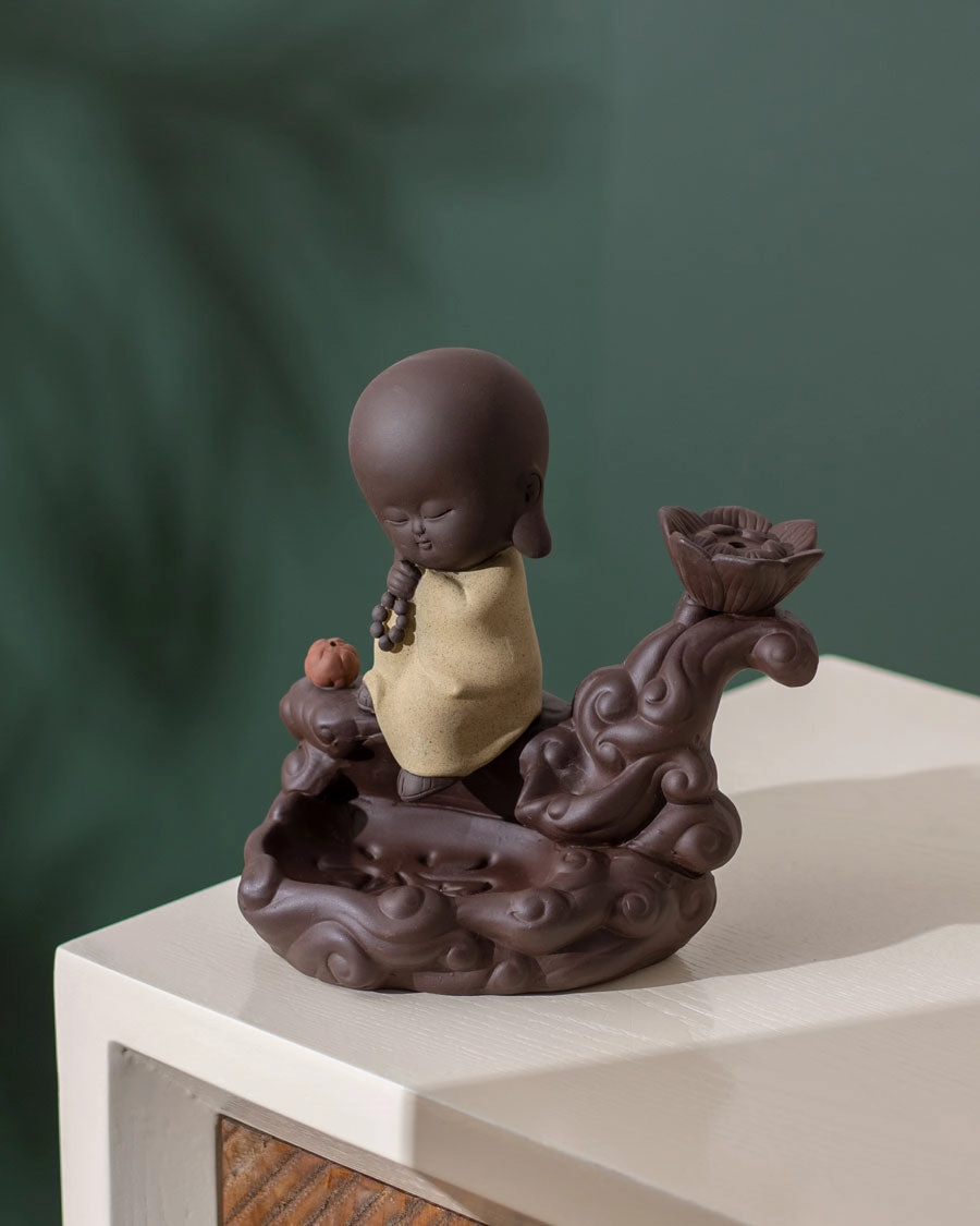 Serene Monk Waterfall Backflow Incense Burner