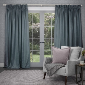 Sereno Woven Pencil Pleat Curtains Tealbedding sets ,throw blankets 