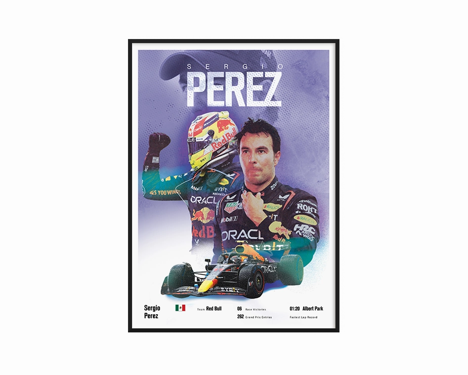 Sergio Prez Vintage F1 Printnordic style wall decor