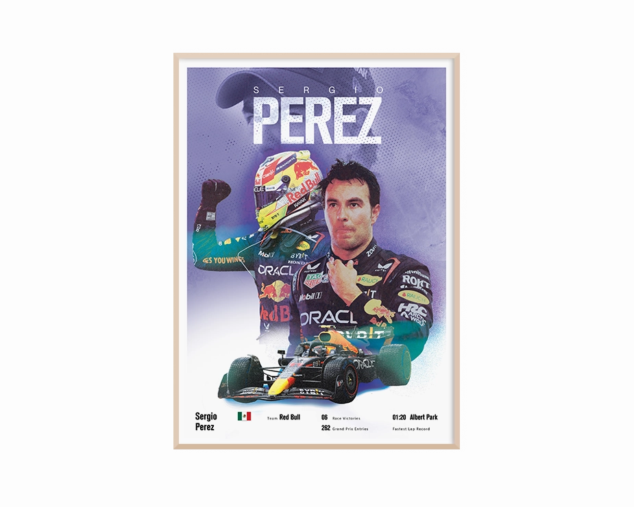Sergio Prez Vintage F1 Print