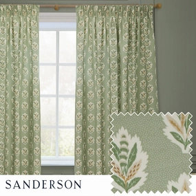 Sessile Leaf Motif Pencil Pleat Curtains Sagebedding sets ,throw blankets 