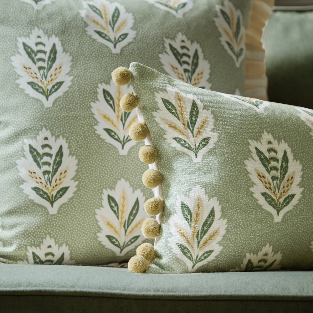 Sessile Leaf Printed Cushion Sage