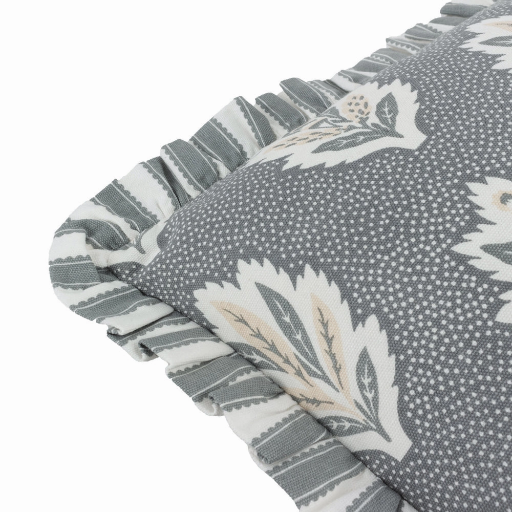Sessile Leaf Ruffle Cushion Delph Blue