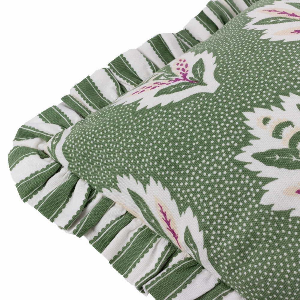 Sessile Leaf Ruffle Cushion Leaf Green