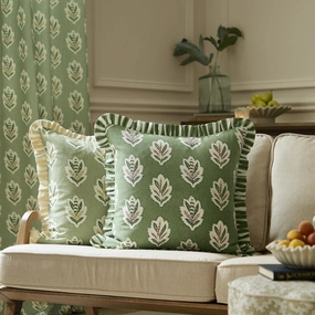 Sessile Leaf Ruffle Cushion Leaf Greenbedding sets ,throw blankets 