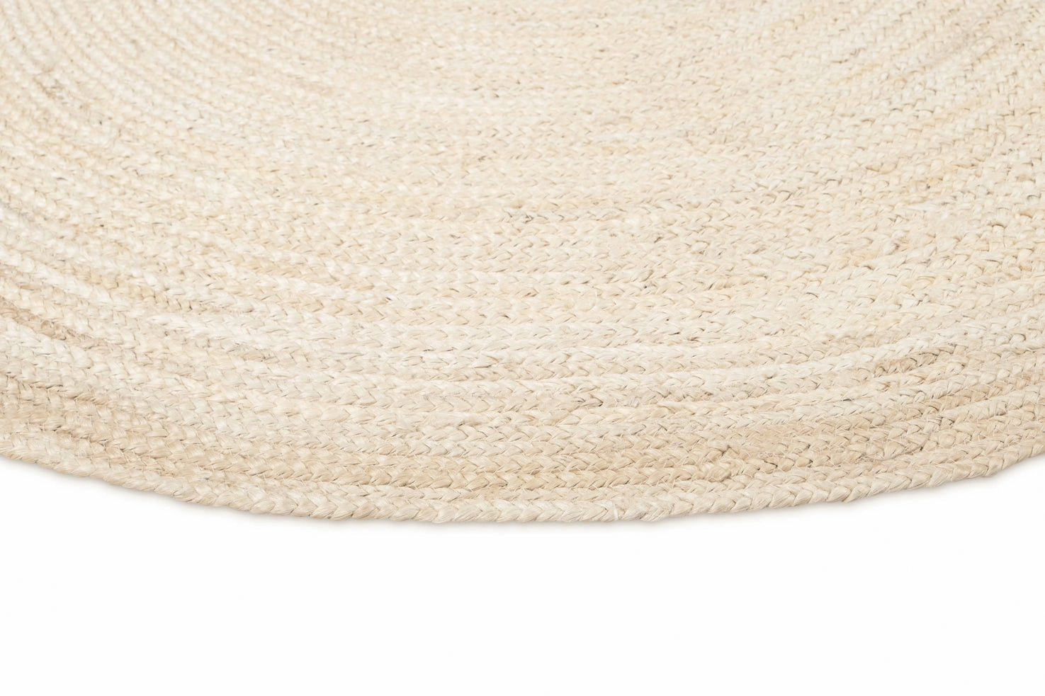 Sete Bleached Hand-Braided Round Jute Rug