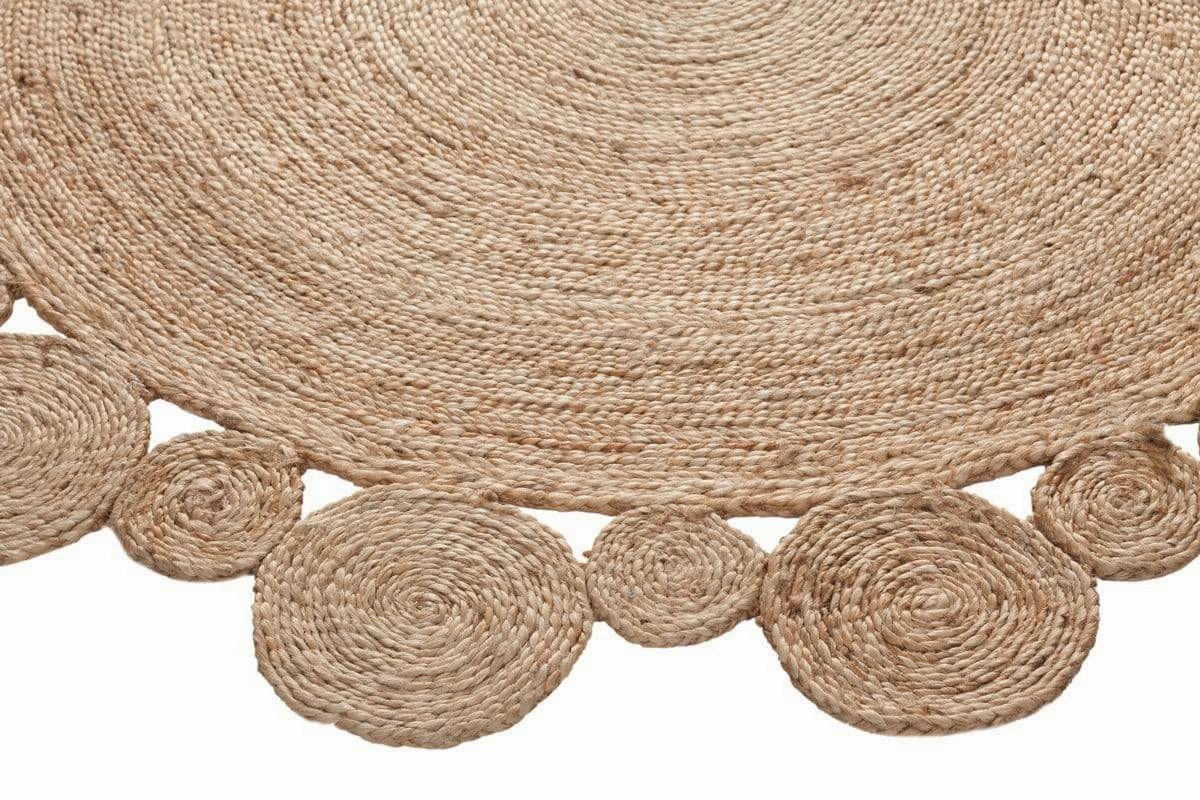 Shani Hand Made Circle Play Jute Rug *NO RETURNS UNLESS FAULTY