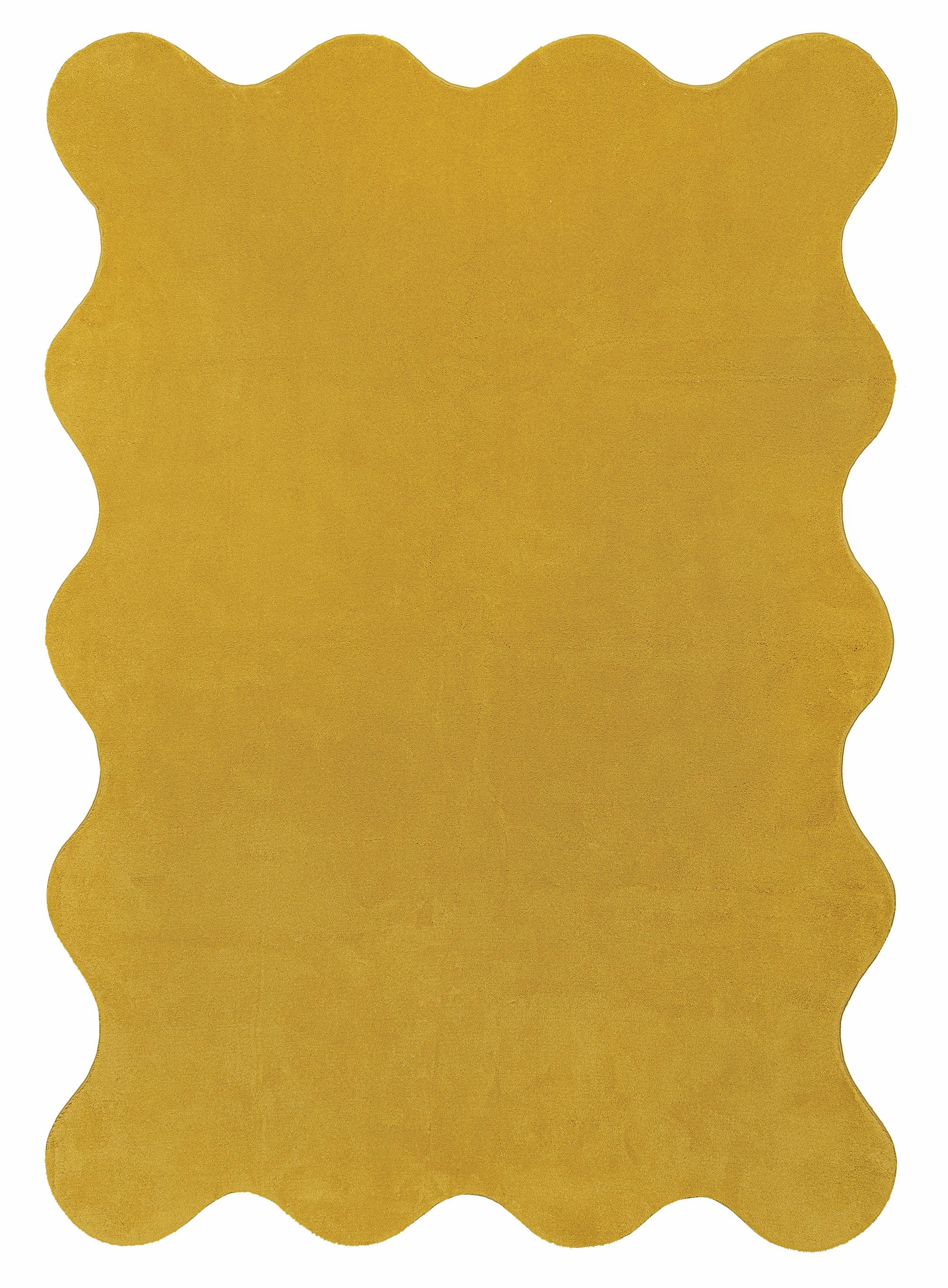 Sharra Mustard Yellow Scallop Washable Rugmodern color block patchwork rug