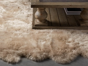 Sheepskin Wool Rug in Naturalmodern color block patchwork rug