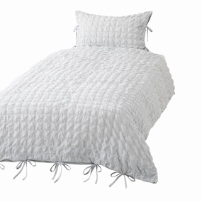 Sheersucker Check Duvet Cover Double Light Bluebedding sets ,throw blankets 