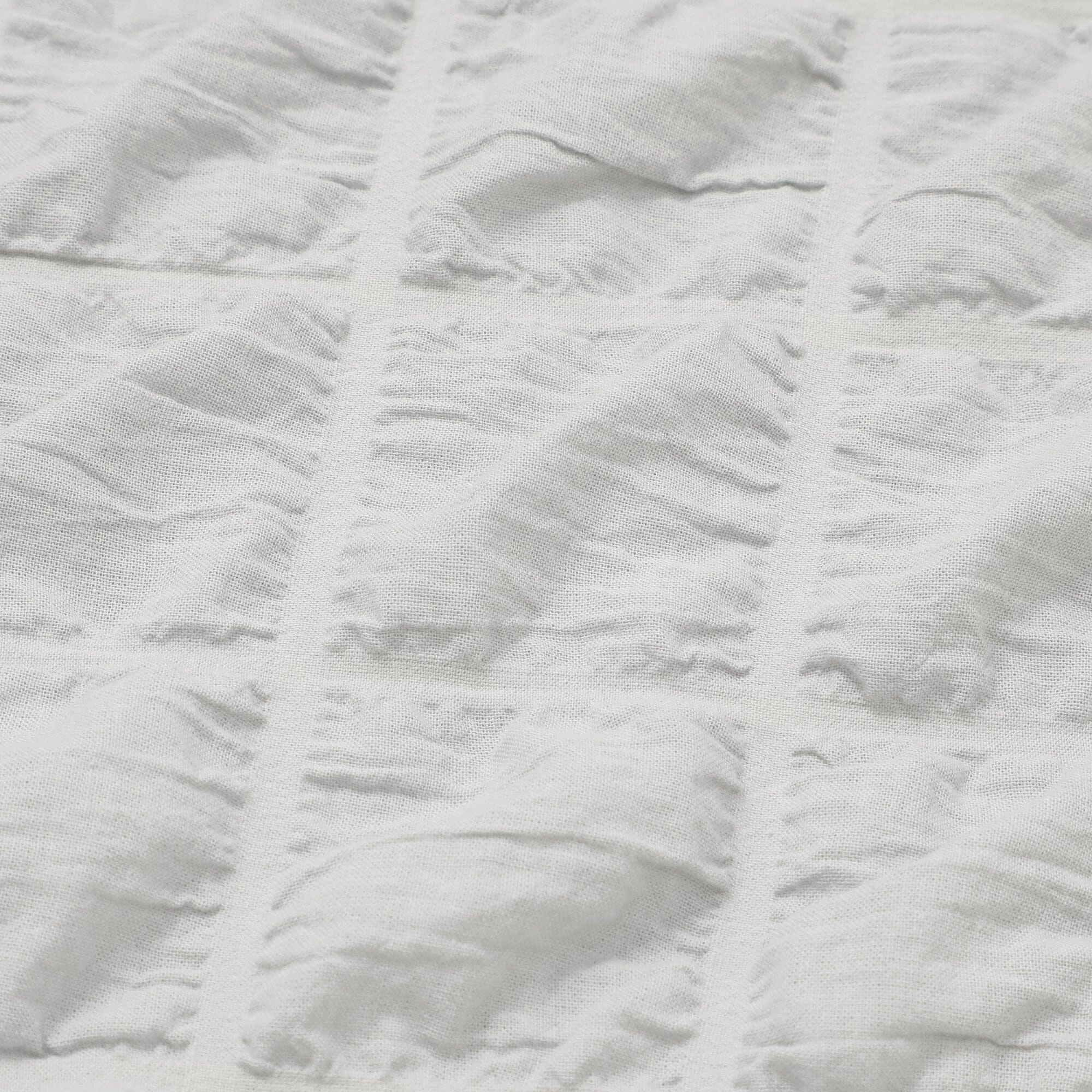 Sheersucker Check Duvet Cover Double Light Blue