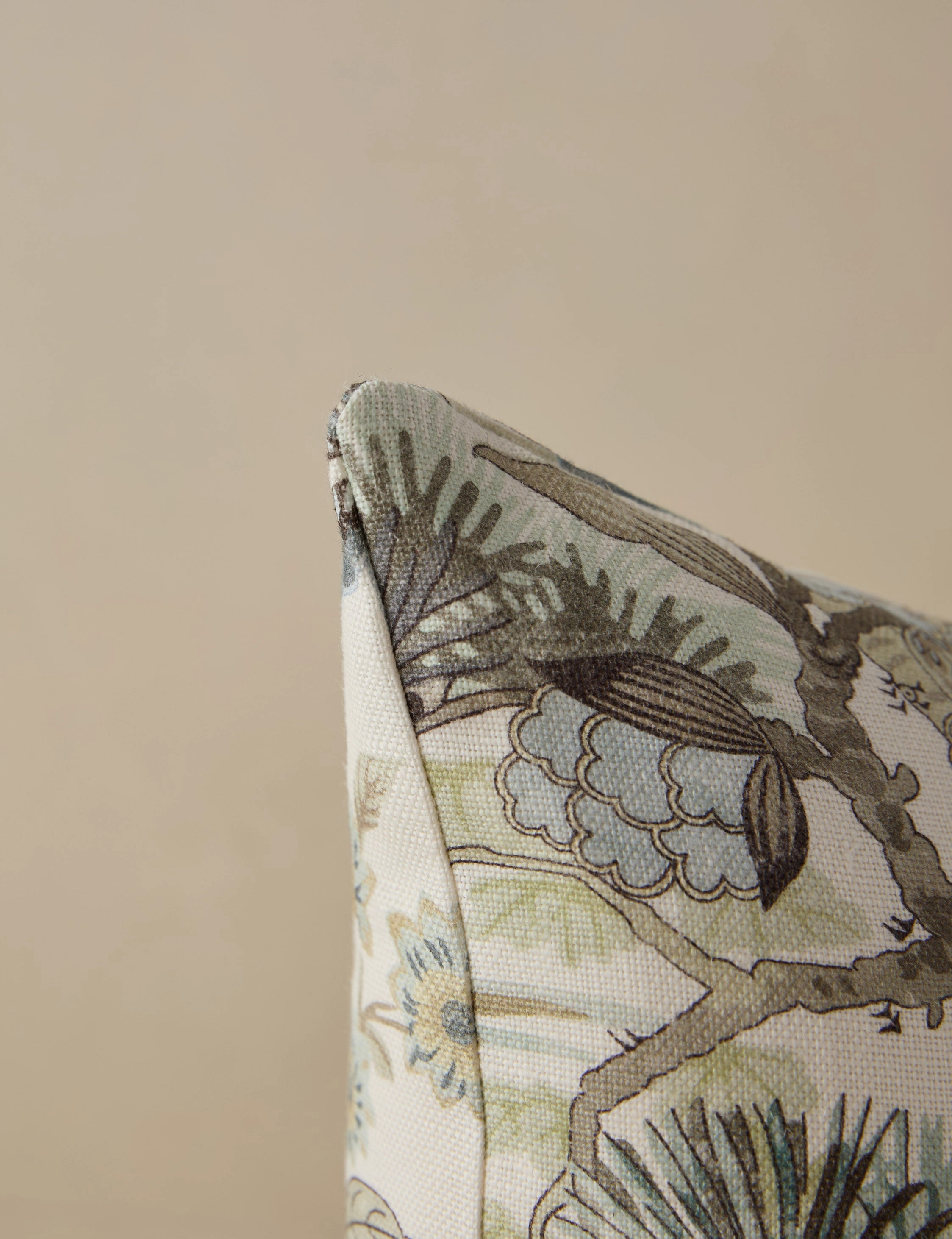 Shenyang Print Linen Pillow by Scalamandre