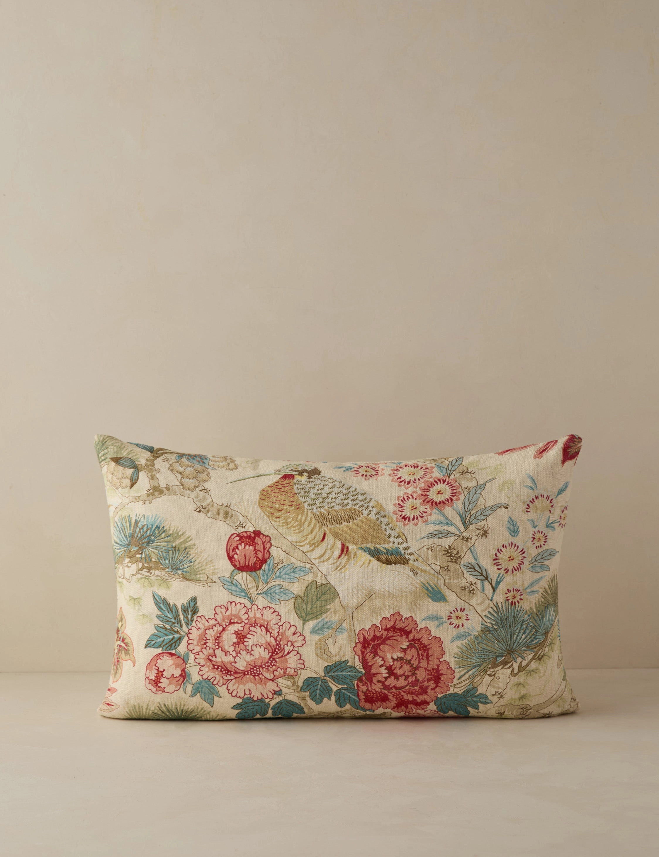 Shenyang Print Linen Pillow by Scalamandre