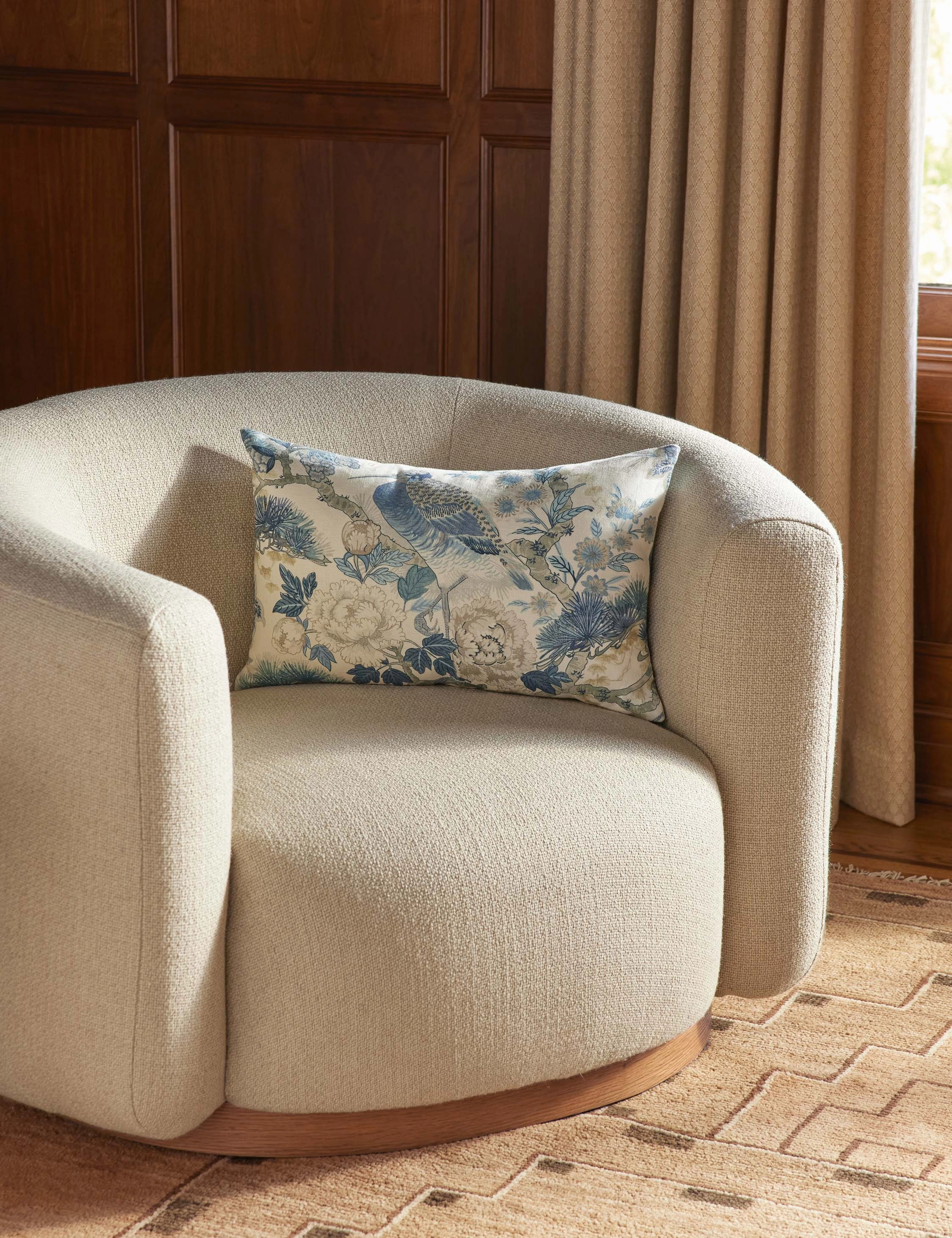 Shenyang Print Linen Pillow by Scalamandre