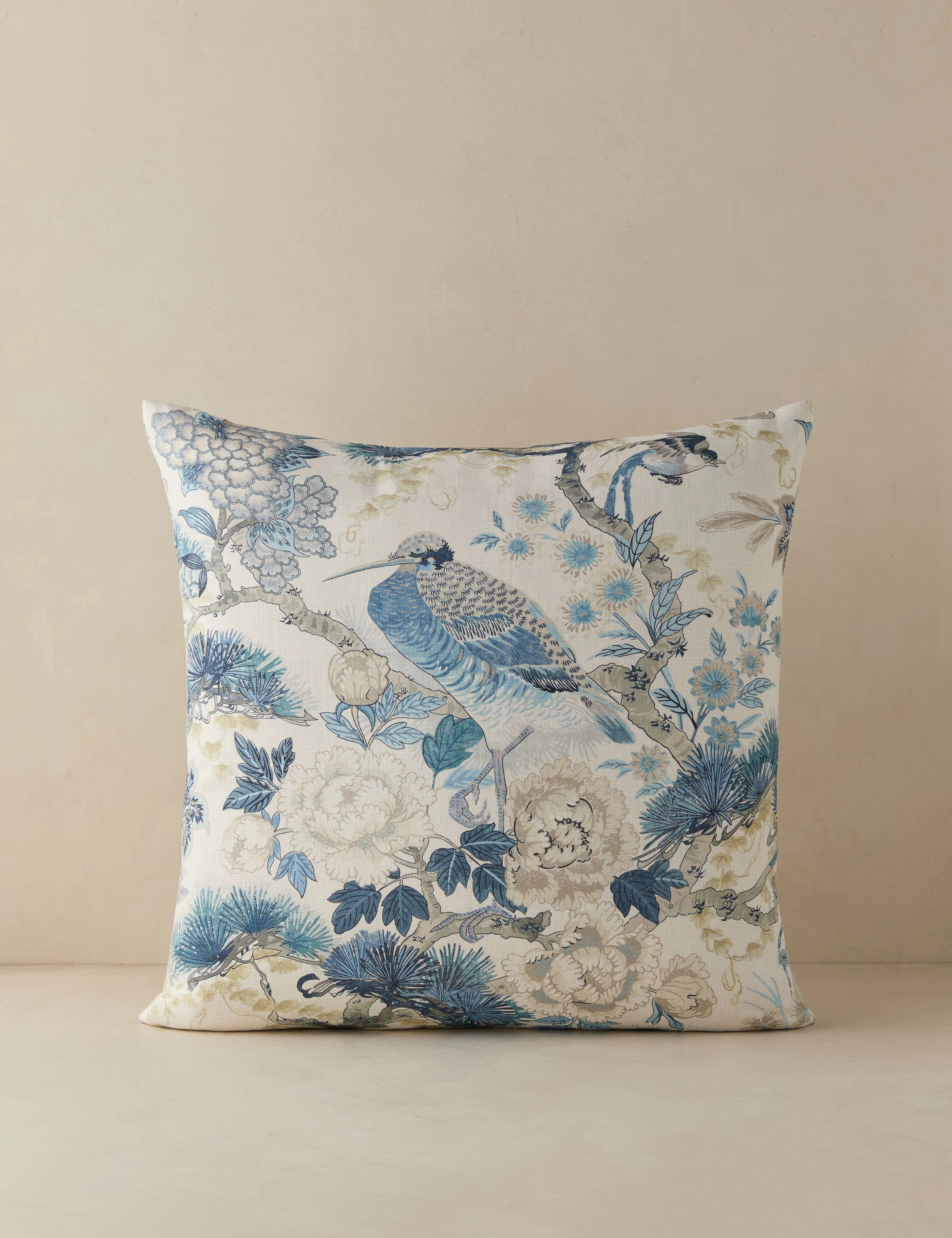 Shenyang Print Linen Pillow by Scalamandre