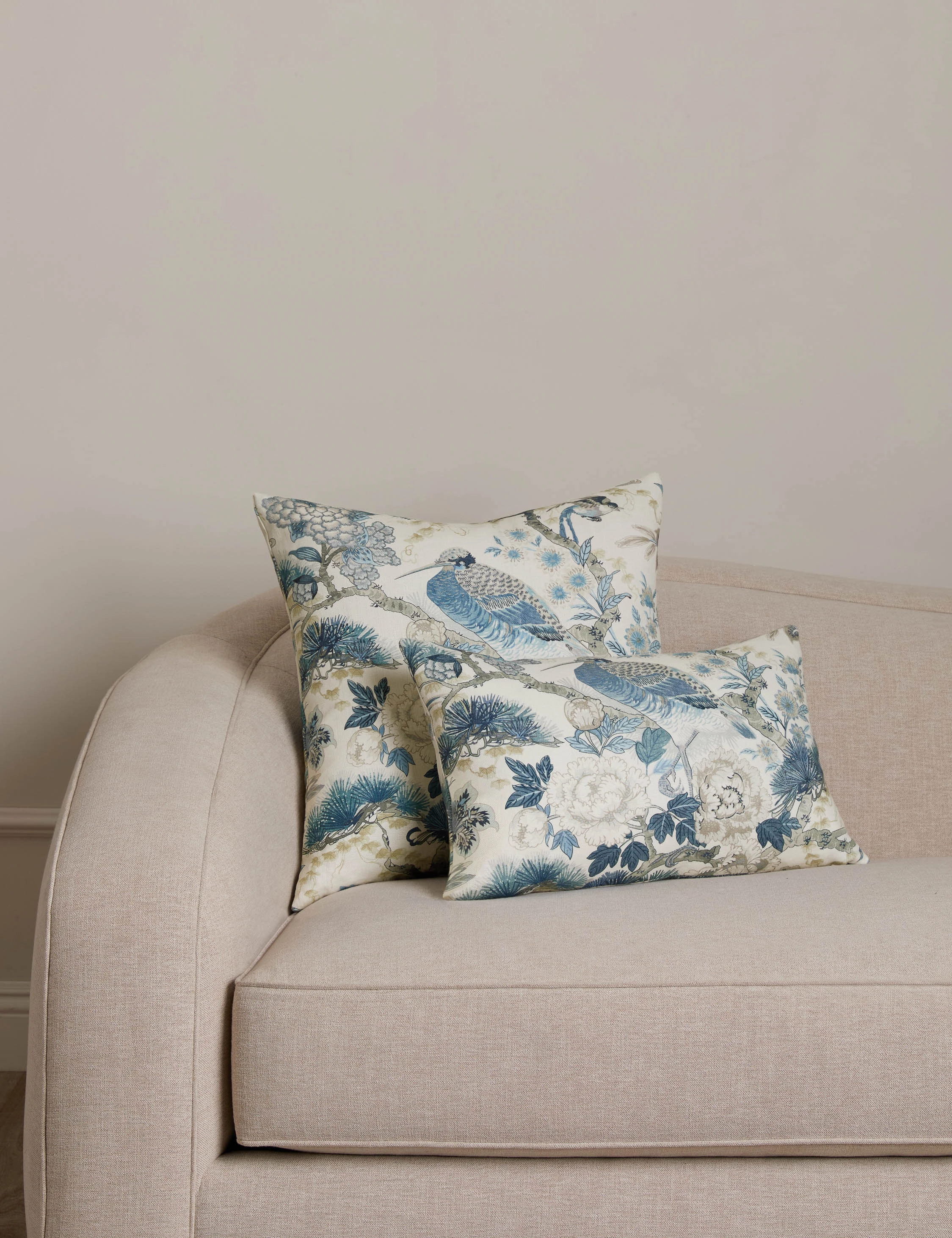 Shenyang Print Linen Pillow by Scalamandre