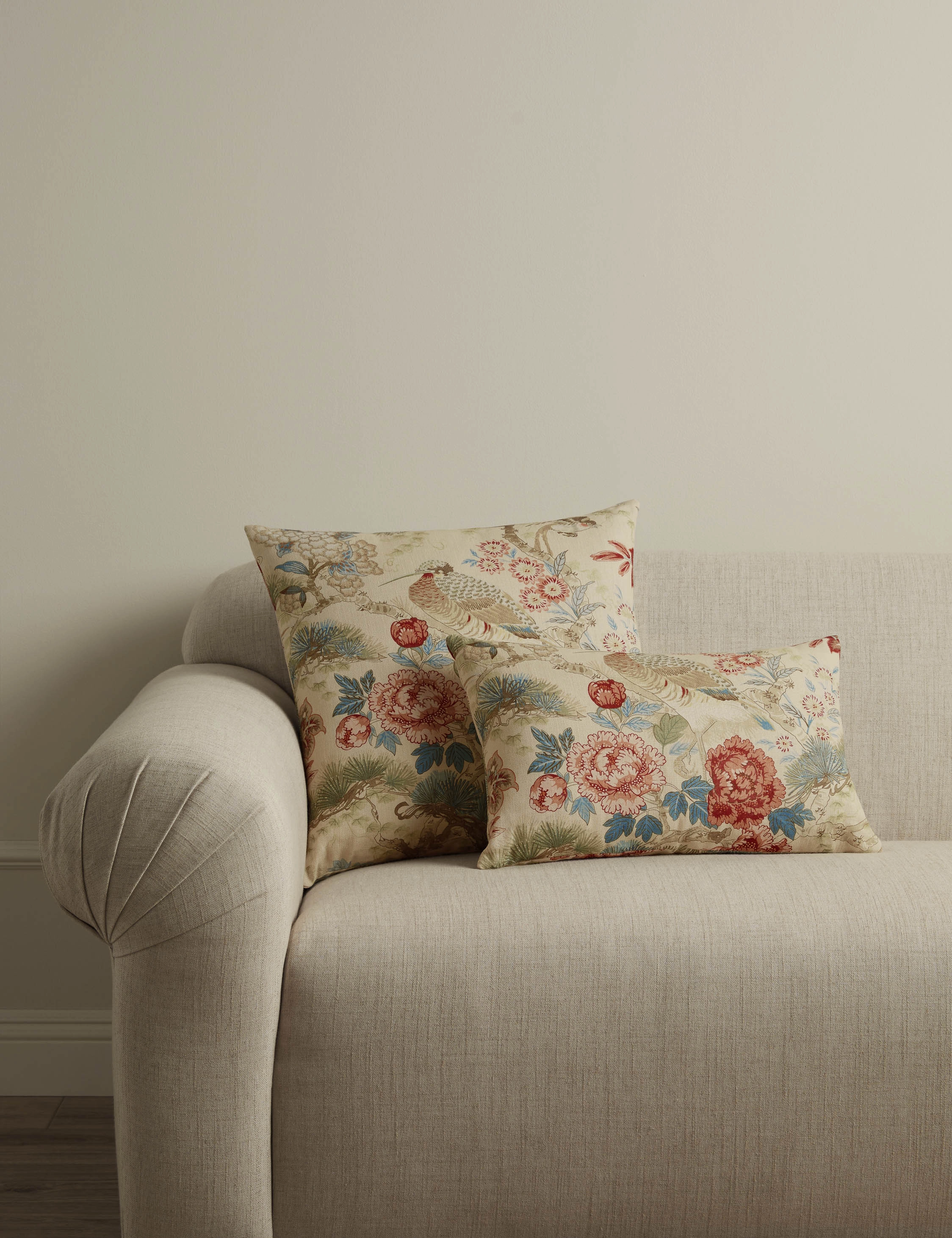 Shenyang Print Linen Pillow by Scalamandre