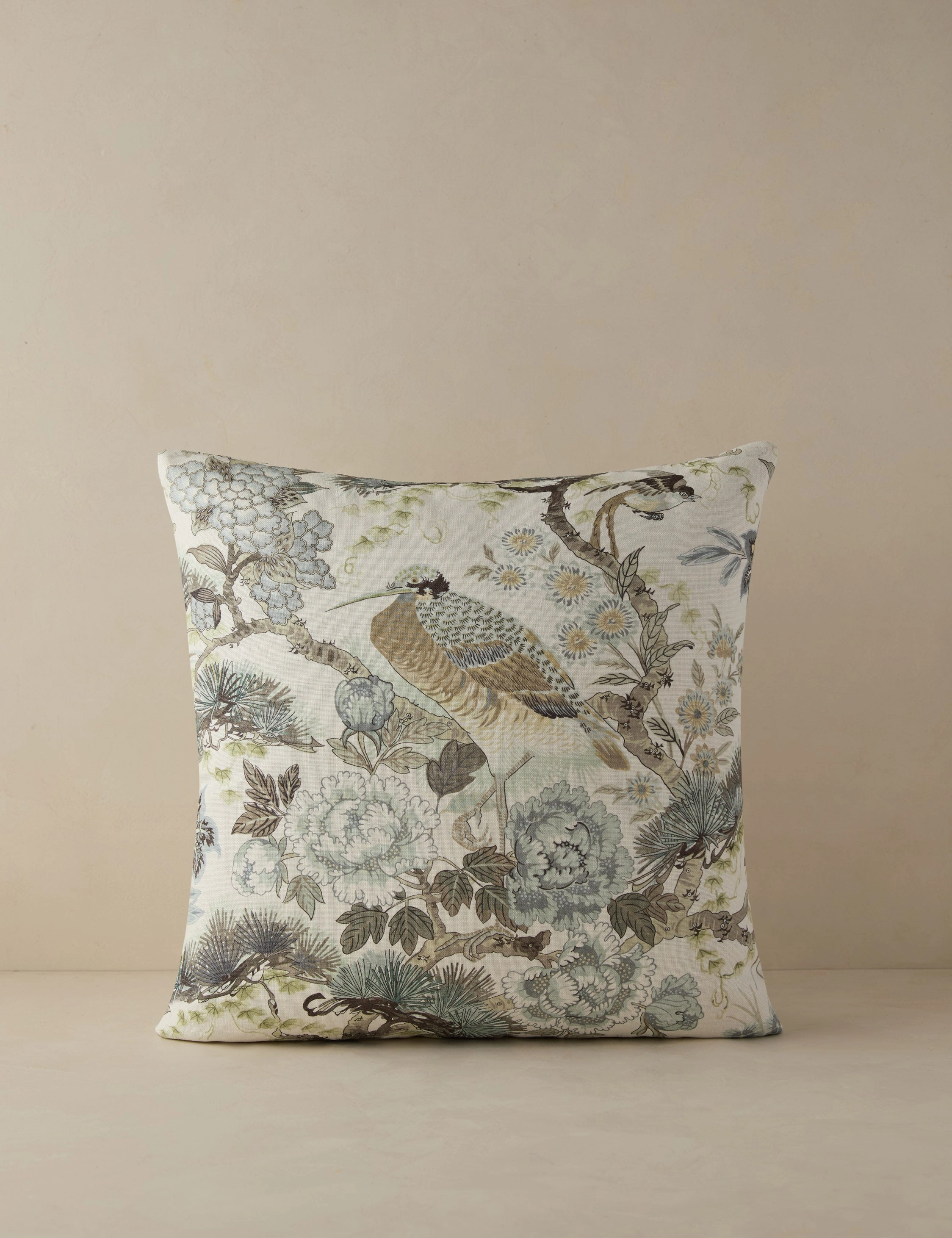 Shenyang Print Linen Pillow by Scalamandre