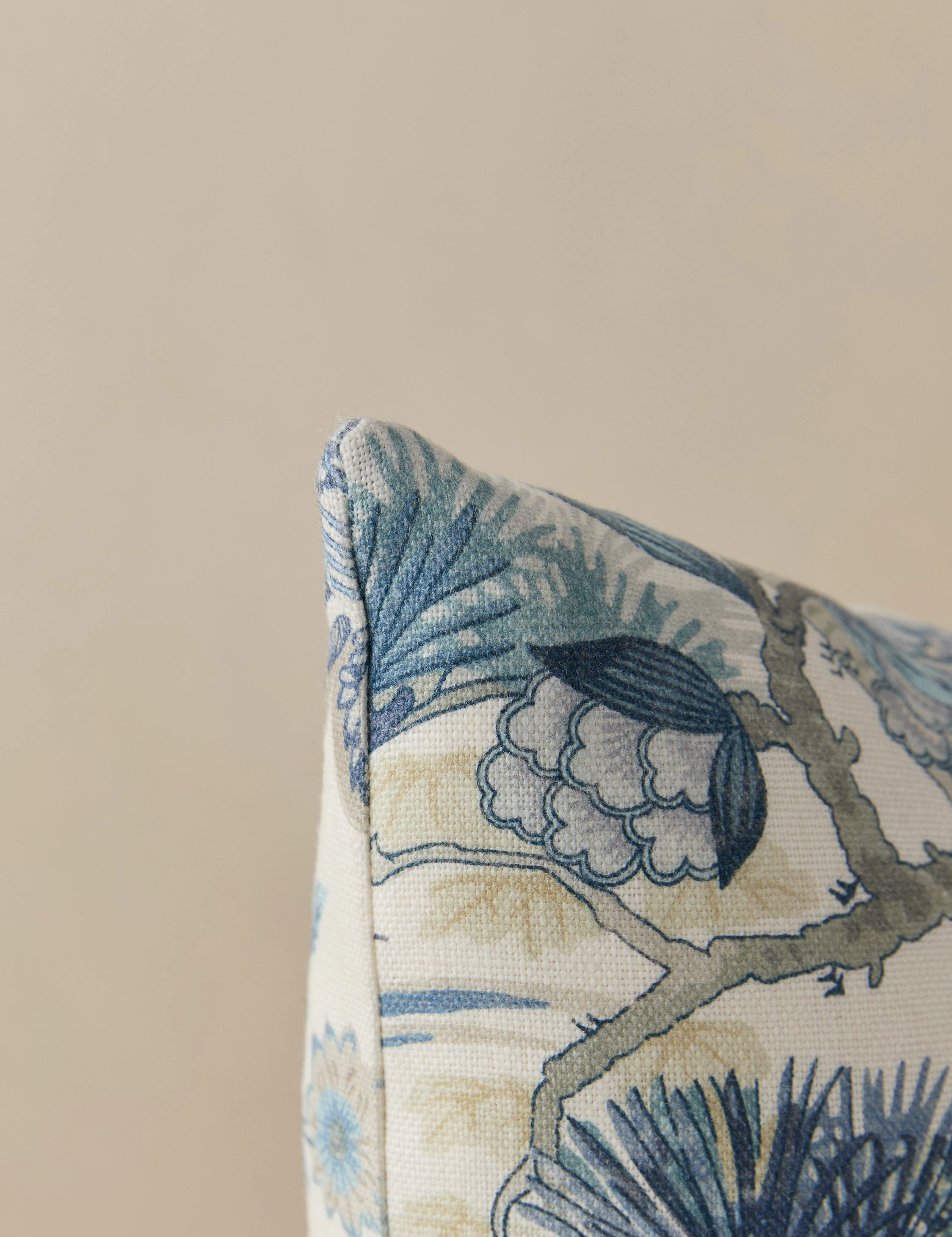 Shenyang Print Linen Pillow by Scalamandre