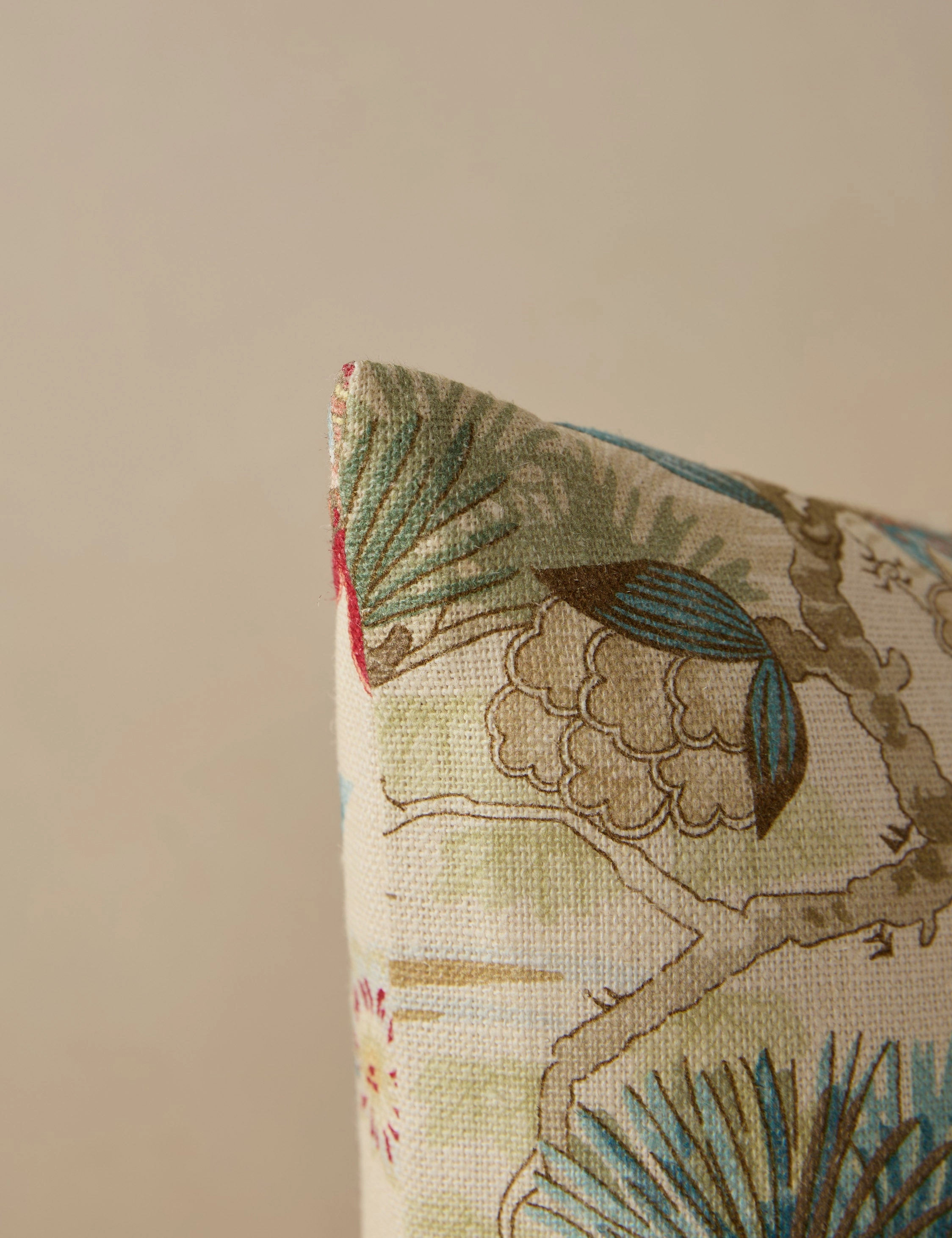 Shenyang Print Linen Pillow by Scalamandre