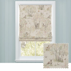 Sherwood Forest Printed Linen Made to Measure Roman Blinds Naturalbedding sets ,throw blankets 