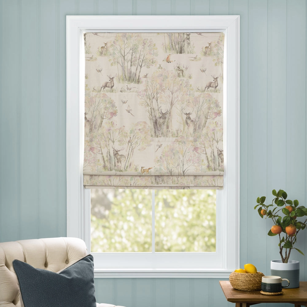 Sherwood Forest Printed Linen Made to Measure Roman Blinds Natural