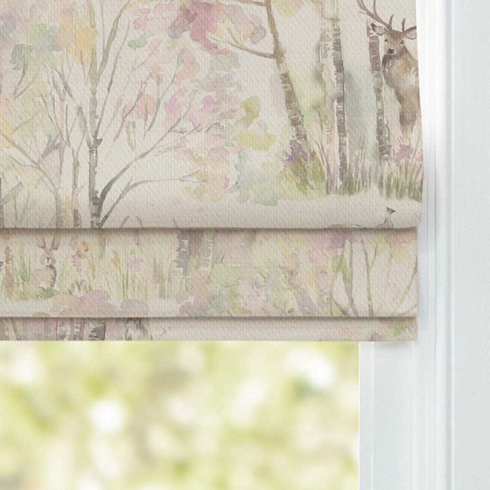 Sherwood Forest Printed Linen Made to Measure Roman Blinds Natural