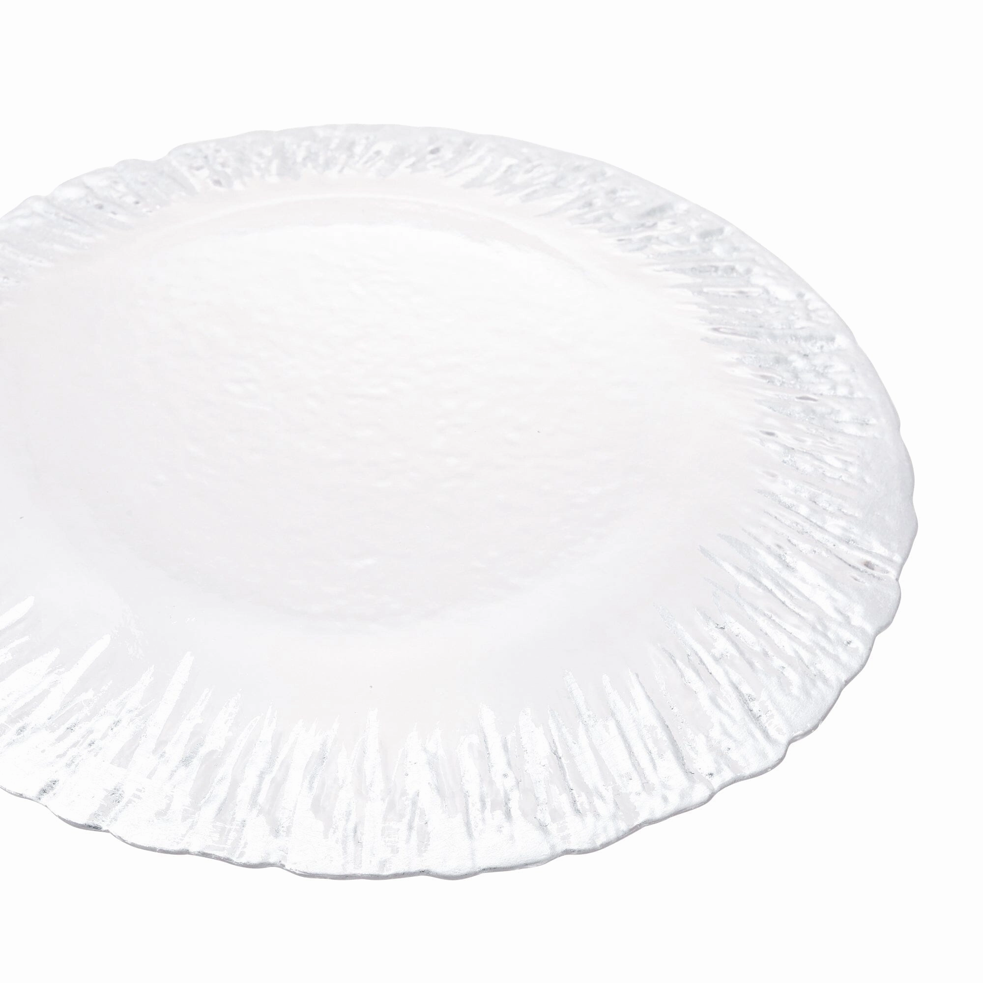 Shine Glass Plate Medium Silver