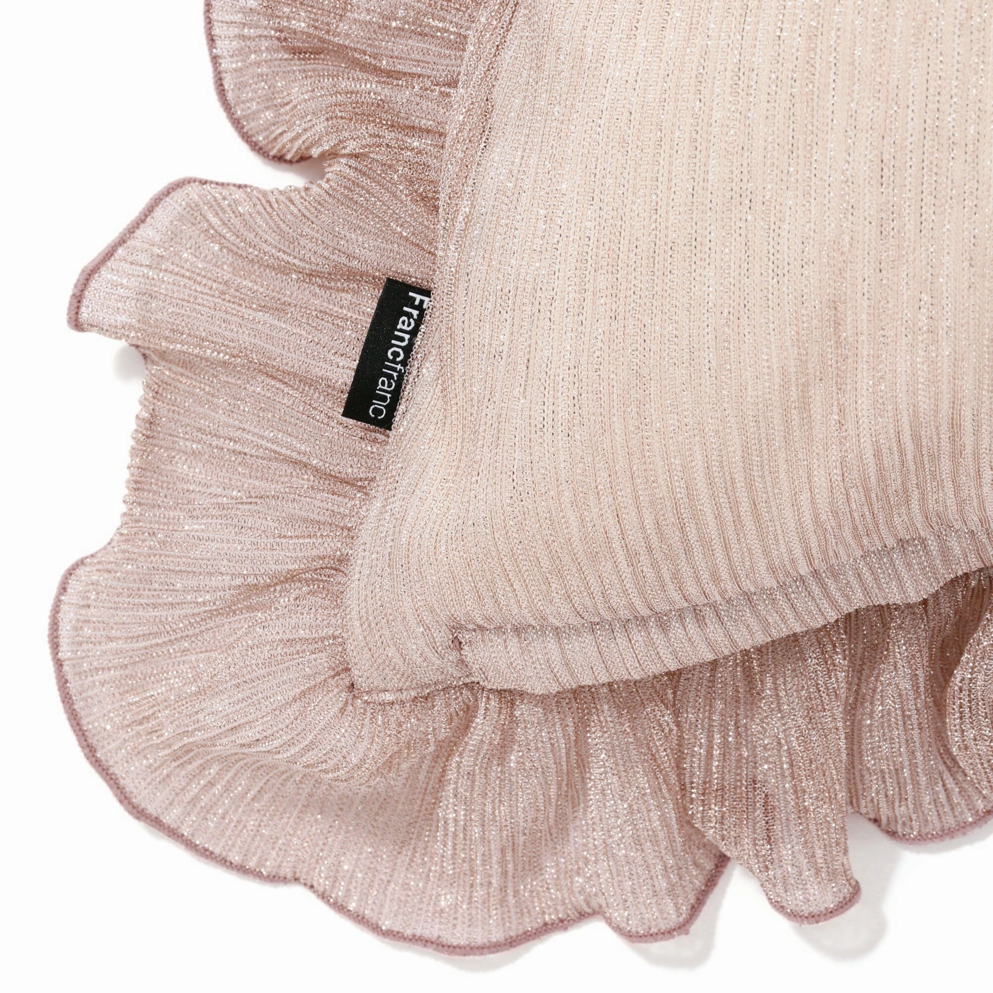 Shiny Frill Cushion Cover 450 X 450 Light Pink